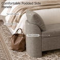 thumbnail image 3 of Usaint Upholstered Storage Bench, Padded Armrest Bedroom Bench for Bedroom, Entryway, Living Room, Brown, 3 of 9