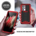 thumbnail image 4 of Allytech for Samsung Galxy S21 Ultra Case, S21 Ultra Waterproof Case with Built-in Screen Protector Dustproof Full Body Shockproof Heavy Duty Kickstand Case for Samsung Galaxy S21 Ultra 5G, Red, 4 of 7