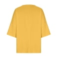 thumbnail image 4 of Hauts de Printemps pour Femmes Élégants avec Manches 3/4 et Col Rond en T-Shirts Unis Confortables pour Femmes Jaune TTG, 4 of 4