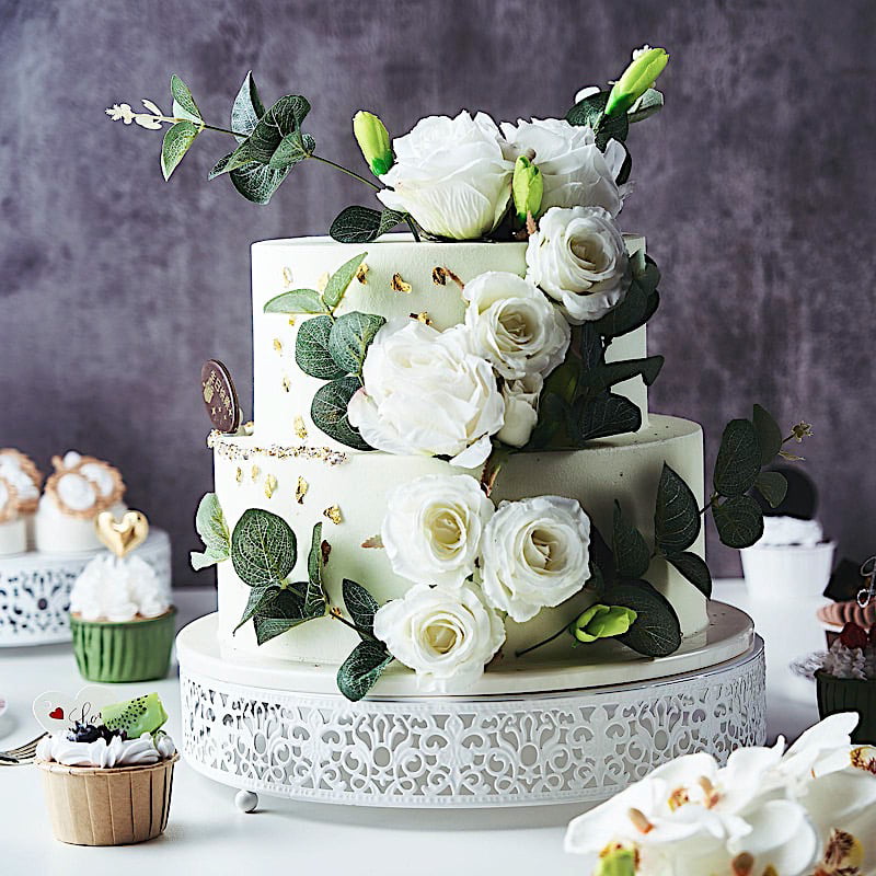 12 Inch Iron Round Cake Stand Cake Plate Pedestal Dessert Holder Wedding B C2E6 