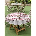 thumbnail image 4 of Outdoor Tablecloth with Umbrella Hole for Patio/Picnic/Party/Camping, Pink Mother's Day Waterproof Table Cloth Round Cover Washable, Watercolor Flowers Modern Polka Dot Striped (Dia 60"), 4 of 8