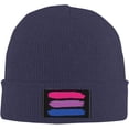 thumbnail image 2 of Bisexual Flag LGBT Bisexual Gifts Beanie Hat Men Winter Knit Hat Women Slouchy Skull Cap Knitted Hat Sleep Caps Black, 2 of 5