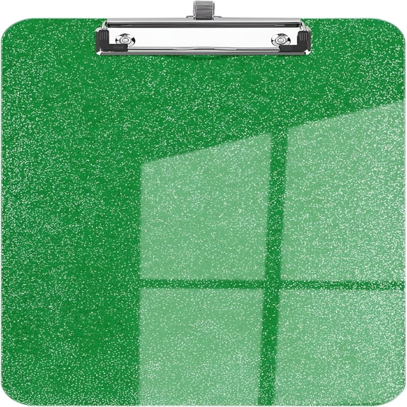 CCOCC Sparkly Clipboard with Pen Holder Clear Plastic Glitter Clip Board Hanging Shiny Clipboards with Low Profile Metal Clip Letter A4 Size for Teacher Women Office School (Forest Green)