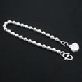 thumbnail image 3 of HOOUN Pure 999 Fine Silver Chain 5mm Glossy Beads Link Fu Lock Bracelet 6-7g/7.4inch, 3 of 5