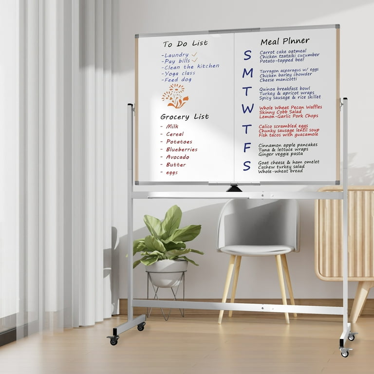 48x36 Large Rolling Whiteboard – Double-Sided, Magnetic, 360° Rotating – With Stand & Wheels 3 thumbnail image
