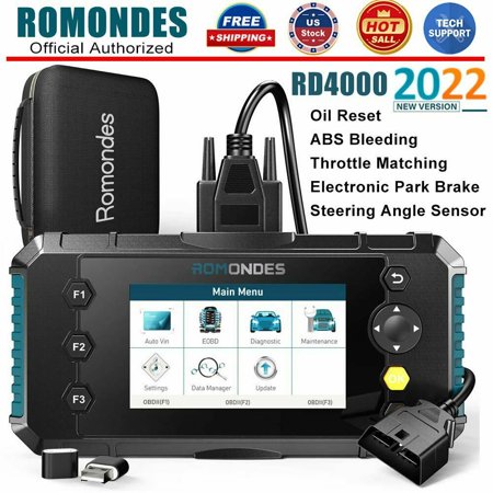 2022 Newest Professional Romondes OBD2 Scanner RD4000 Full System Code Reader Car Diagnostic Tool for All Vehicles with ABS Bleeding/EPB/SAS/Throttle Body/Oil Light Reset Auto VIN Lifetime Free Update
