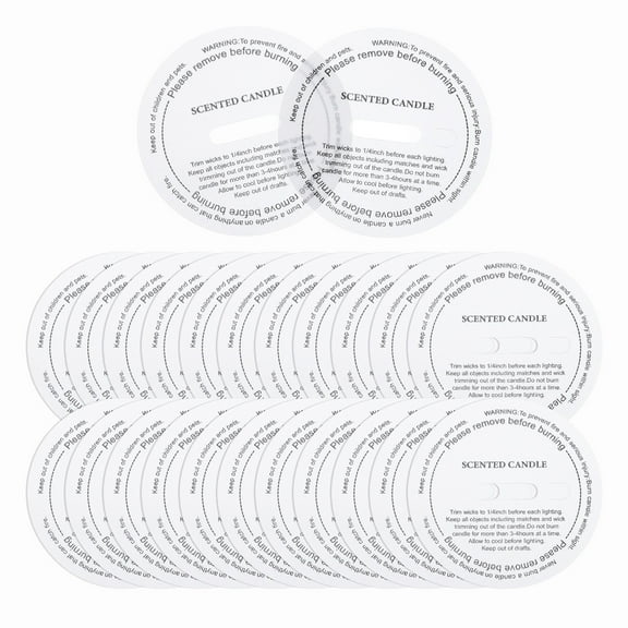 60 Pcs Candle Dust Covers, 6cm/2.4" Round Printed Translucent Candles Drip Protectors Lid Accessories Letter Pattern for Craft Fragrance Making Jars Boxes Packaging