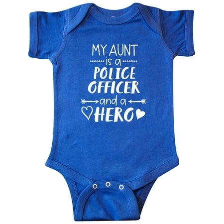 

Inktastic My Aunt is a Police Officer and a Hero Gift Baby Boy or Baby Girl Bodysuit