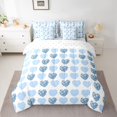 thumbnail image 2 of Homewish Love Heart Print Bedding Comforter Set 7 Pieces for Kids Children Teens,Happy Valentine Full Bedding Set Lightweight,Dreamy Princess Fitted Sheet Flat Sheet,Breathable Home Decor,Reversible, 2 of 8
