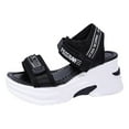 thumbnail image 5 of Dakaela Sport Walking Sandals for Women Wedge Platform Hiking Slip on Shoes Mesh Summer Sandal Black 8, 5 of 6