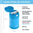 thumbnail image 2 of THERMOS FUNTAINER 16 Ounce Stainless Steel Vacuum Insulated Food Jar with Folding Spoon, Denim Blue, 2 of 6