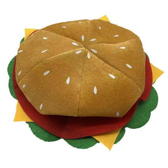 Cartoon Hamburger Shaped Hat Cartoon Performances Hat Headgear Hat DressingUp for Adult Kids Carnivals ​Family Gathering