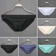 thumbnail image 4 of zeranth Men Briefs Low-rise Slim Fit High Elasticity Underwear Solid Color Ice Silk Transparent Panties Summer Ultra-thin Underwear, 4 of 6