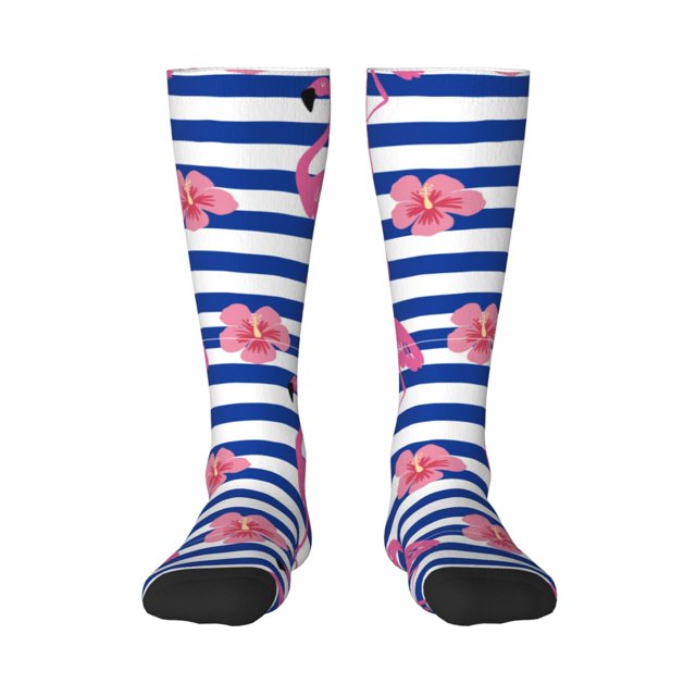 Balery Pink Flamingo Calcetines novedosos Calcetines deportivos Calcetines hasta la rodilla Calcetines de algodón Calcetines originales y geniales