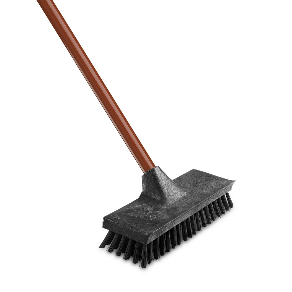 Libman Floor Scrub Brush with Steel Handle and Scraper, 1.3 in Recycled