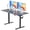 Ergonomic + Office + Poplar + Rectangular + Black + Height Adjustable & Standing Desks + Modern + Automatic + Rectangular + Computer Tables + Laminated + Wood + Stainless Steel + T-shape, variant on 63"×28" Brown Electric Height Adjustable Desk, height adjustable with 3 custom height memory presets, equipped with child lock. Ideal for home & office use, perfect as computer work desk, workstation