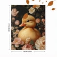 thumbnail image 3 of Qisvanset Framed Canvas Wall Art, 12x16 Inch Yellow Duckling Peony Floral Animal Wall Art, 3 of 5