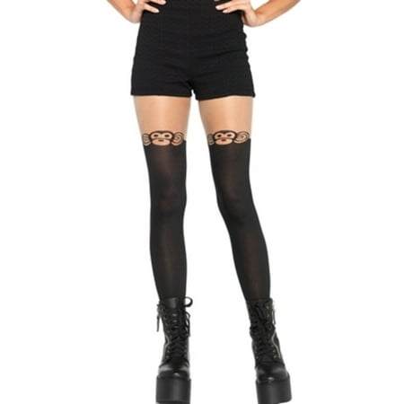 Black Faced Vervet Monkey - Leg Avenue Women's Monkey Business Pantyhose, Black, One Size