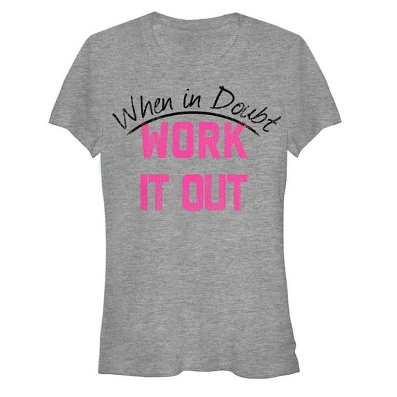 Junior's CHIN UP Work it Out  Graphic Tee Athletic Heather X Large