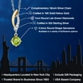 thumbnail image 2 of Gem Stone King 925 Silver and 10K Yellow Gold Green Peridot and White Lab Grown Diamond Pendant Necklace for Women | 0.48 Cttw | Gemstone August Birthstone | Round 4.5MM | With 18 inch Chain, 2 of 6