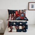 thumbnail image 5 of Manfei Cardinal Bird Twin Comforter Sets,Rustic Floral Flag Bedding Set,White Red Stripes Decor,Light Gray Reversible,2-Piece,1 Comforter and 1 Pillowcase, 5 of 7