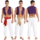 thumbnail image 1 of Disfraz de Halloween para hombre mítico príncipe Aladin carnaval Cosplay traje de fiesta chaleco con adorno de lentejuelas con pantalones con cinturón, 1 of 3