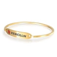 thumbnail image 2 of Penicillin Medical Identification ID Bracelet Sleek Bangle for Women Gold 2 Tone Stainless Custom Engraved, 2 of 5