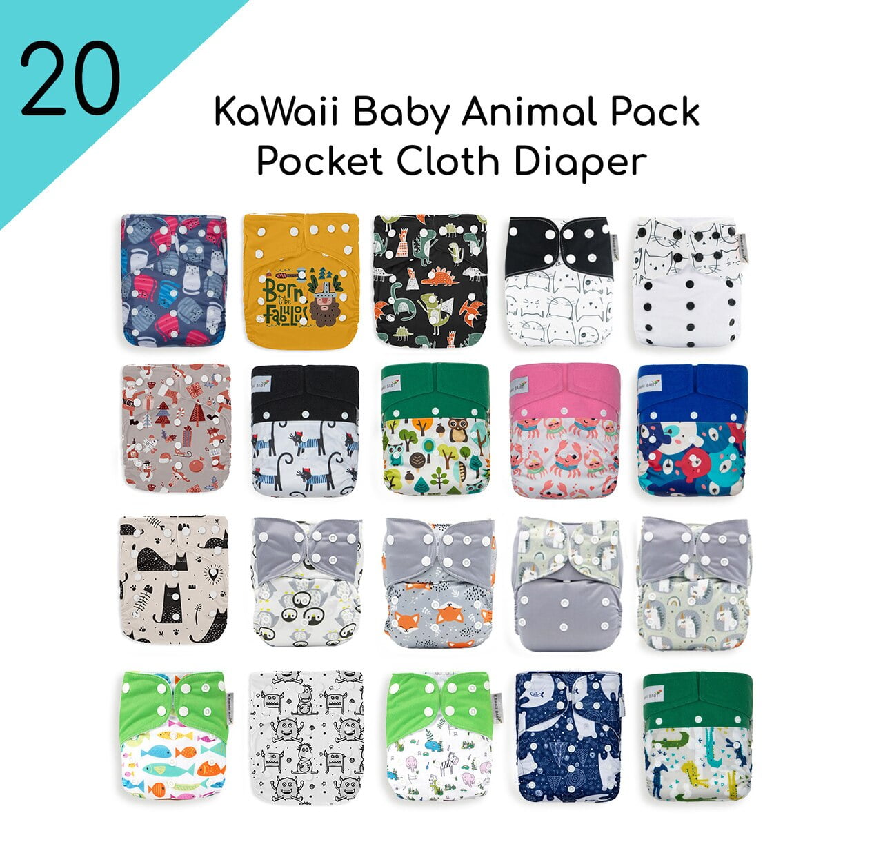 kawaii baby pocket diapers