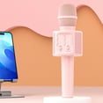 thumbnail image 2 of Bluetooth Wireless Home Mic Ktv Player for Kids with Magic Sound LED Light Accessories Wireless Audio Pink, 2 of 9