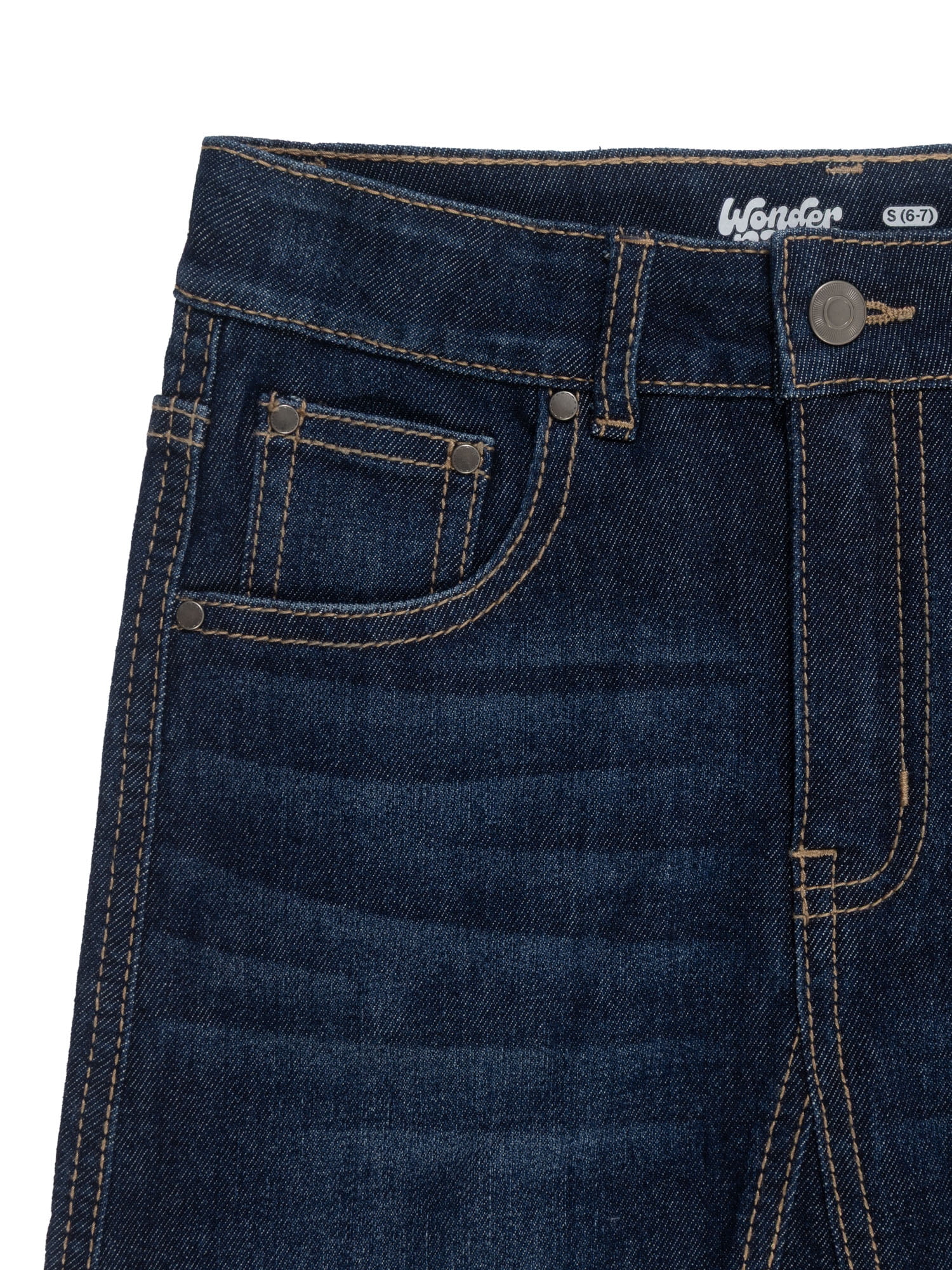 Wonder Nation Girls Denim Midi Skirt, Sizes 4-18