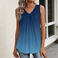 thumbnail image 5 of Qwertyu Womens Tank Tops V Neck Ruched Cute Summer Tops Loose Fit Casual Sleeveless Beach Vacation Clothes for Woman 2026 Dark Blue 2XL, 5 of 6