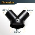 thumbnail image 2 of POWERTEC 2PK Dust Collector Y-Fitting | 6-Inch to 4-Inch Hose Reducer for Woodworking Dust Collection System (70189-P2), 2 of 6