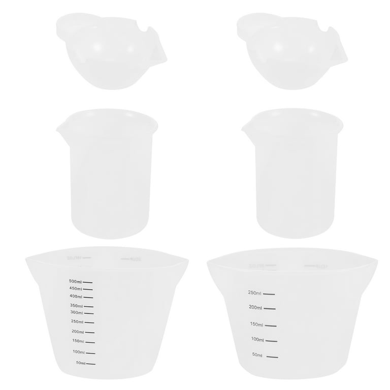 6 Pcs Silicone Measuring Cups for Resin, Silicone Measuring Cup