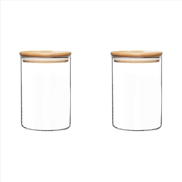 2X Contenedores de Almacenamiento de Alimentos de Vidrio con Tapas Frascos de Almacenamiento de Alimentos de Vidrio Grandes para Café Bar Té AzúCar (27 FL OZ)