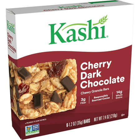 Kashi Chewy Granola Bars Fiber Bars Cherry Dark Chocolate 6 Ct 7.4 Oz Box