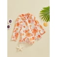 thumbnail image 2 of Toddler Baby Girl One Piece Swimsuit Long Sleeve Zipper Ruffle Swimwear Floral Bathing Suit Rash Guard Beachwear, 2 of 7