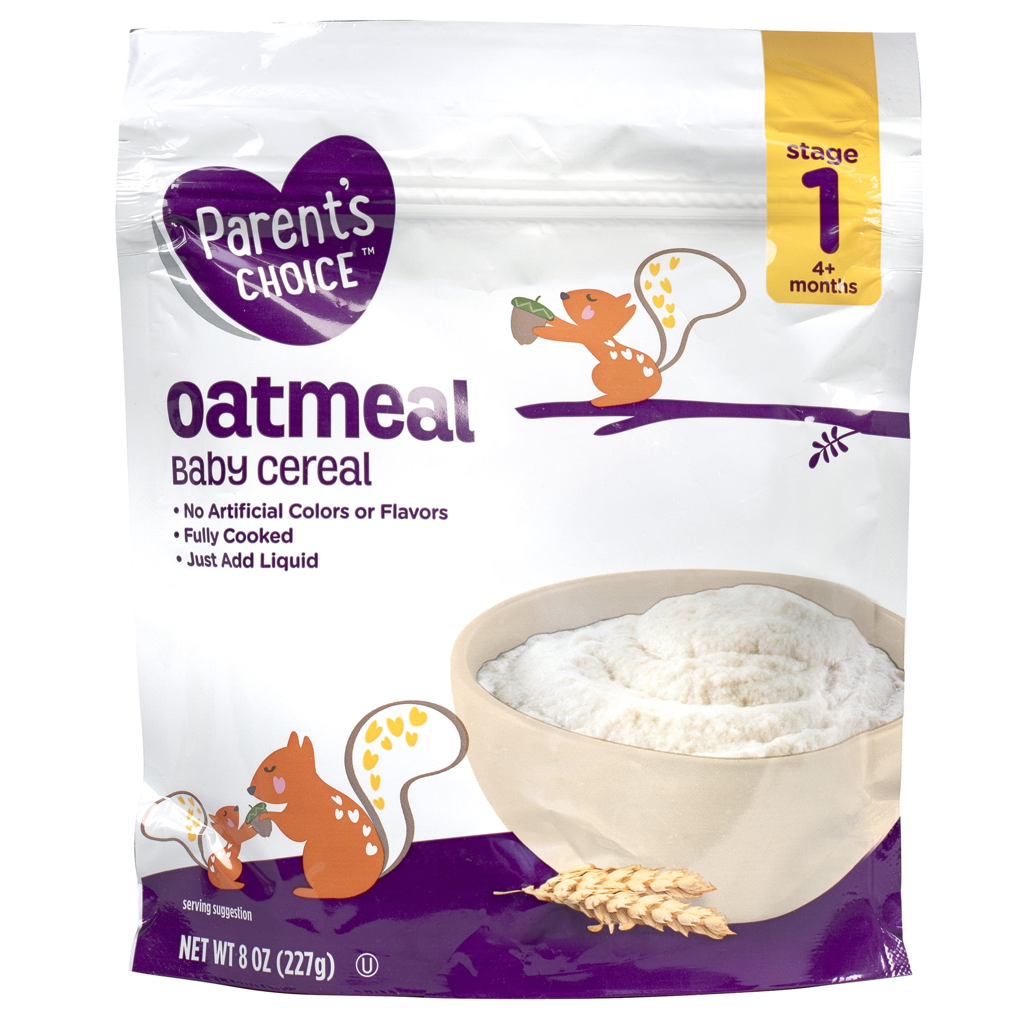 Parent's Choice Sensitive Oatmeal Baby Cereal, 8 oz Bag