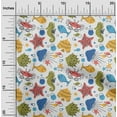 thumbnail image 2 of oneOone Rayon Medium Blue Fabric Beach Craft Projects Decor Fabric Printed By The Yard 56 Inch Wide, 2 of 4