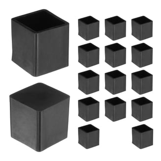 4-Pack Square PVC Furniture Leg Caps – 2x2 Inch, Black, Anti-Scratch Floor Protectors