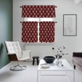 thumbnail image 5 of Vintage Flowering Kitchen Curtains Valances and Tiers Set of 3 Gorgeous Flower Dark Red Background Tier Curtains and Valance with Rod Pocket for Small Windows, 27.5"x36", 5 of 9