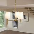 thumbnail image 2 of Sea Gull Lighting 3140403EN3-848 Driscoll - Three Light Chandelier Satin Brass LED Brushed Nickel Finish with Etched/White Glass, 2 of 8