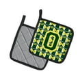 thumbnail image 2 of Carolines Treasures CJ1075-OPTHD Letter O Football Green and Yellow Pair of Pot Holders, 7.5HX7.5W, multicolor, 2 of 2
