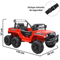 thumbnail image 4 of Camioneta Montable Eléctrica 4x4 para Niños Bluetooth Control Remoto Luces Led Batería 12V Soporta hasta 30 kg - Rojo, 4 of 7