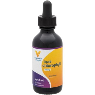The Vitamin Shoppe Liquid Chlorophyll 100mg  Green Superfood that Supports The Immune System and Energy Production, EasytoTake Liquid (2 Fl