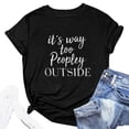 thumbnail image 2 of Gibobby Blusa Casual de Mujer Camiseta manga corta con cuello redondo para mujer It's Way Too Peopley Outside Camiseta con estampado letras diver(Negro,M), 2 of 4