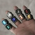 thumbnail image 5 of VIVIDELLE Men's Personalized Stainless Steel Big Gem Masonic AG Freemason Rings Size 7-13-13-Gold black, 5 of 9