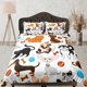 thumbnail image 1 of Funny Dogs Doona Cover Colorful Bedspread, Kids Full Bed Set With, 1 of 4