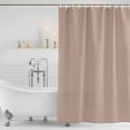 thumbnail image 4 of Warm Beige Waterproof Fabric Shower Curtain, Solid Color Farmhouse Beige Waterproof Fabric Shower Curtain for Bathroom Curtains Bathtubs Hotel Washable Shower Curtains with 12 Hooks Small 36x78in, 4 of 8