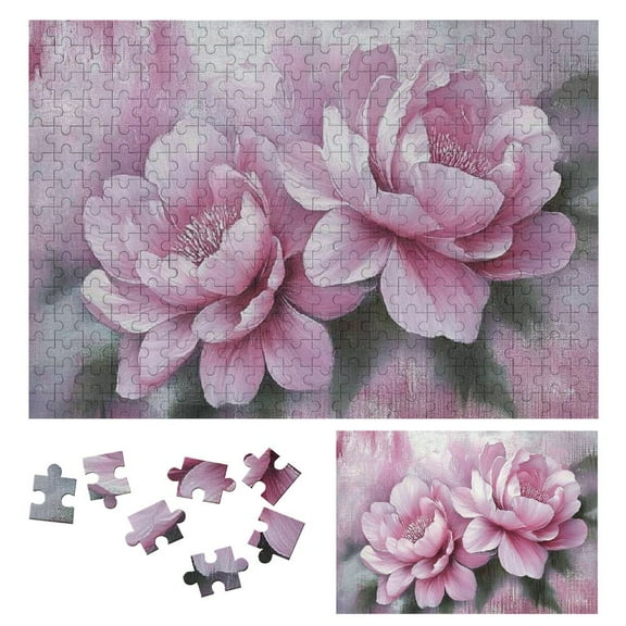 Patifu Challenging Difficult Wood Puzzles for Adults Flowers Painting Pink Style Gift for Family and Friends 300 PCS