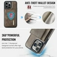thumbnail image 5 of ELEHOLD Case for iPhone 14 Pro, Magnetic 2 in 1 Detachable Leather Wallet Case with Card Holder & Stand,Coffee, 5 of 6